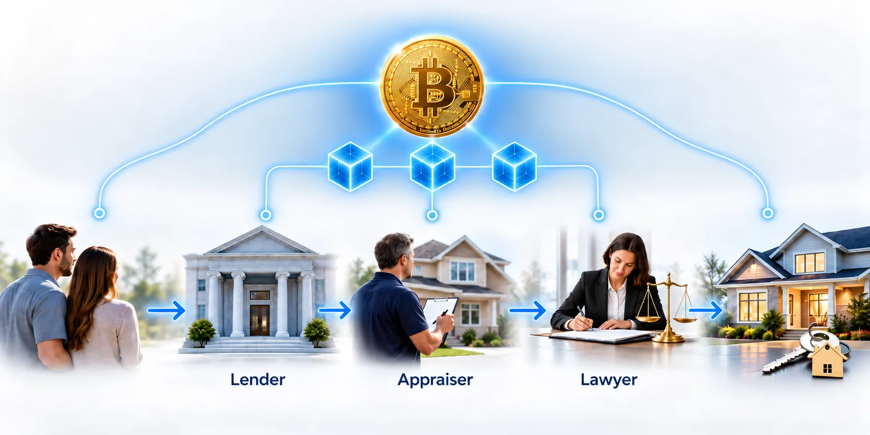 Blockchain connecting the lender, appraiser and lawyer in the mortgage process
