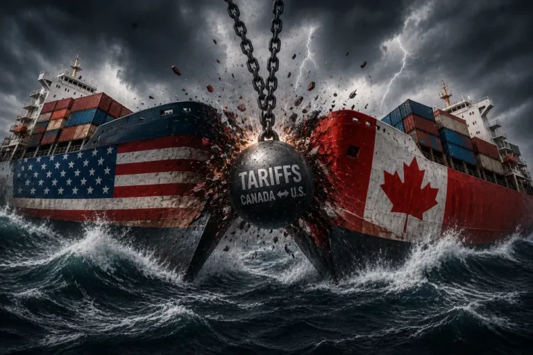 Illustration of Canada and United States tariff changes affecting Ontario mortgage qualification