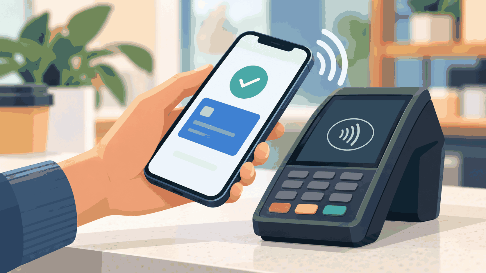 Contactless payment using a smartphone at a payment terminal