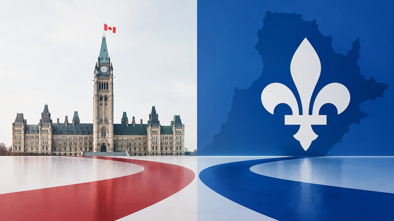 Federal and Quebec government policy concept