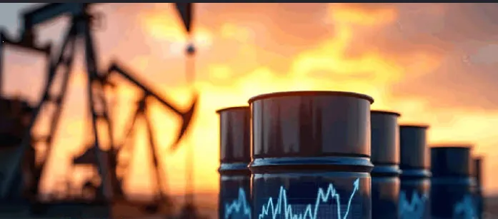 Illustration linking Middle East conflict to higher oil prices