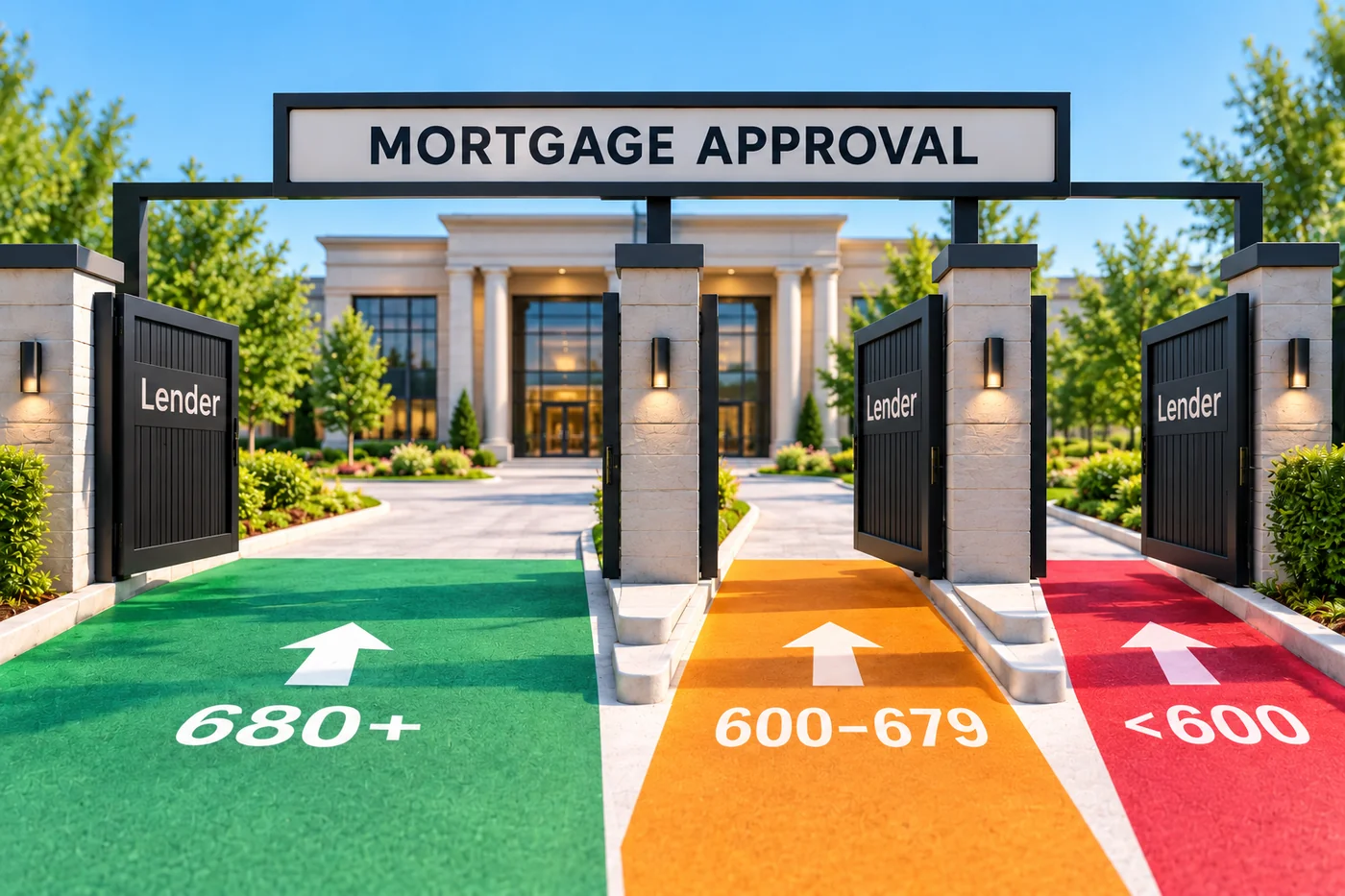 Different mortgage approval pathways symbolizing how a lender evaluates a borrower's finances