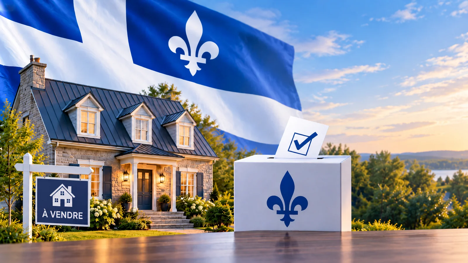 Quebec election and home for sale concept