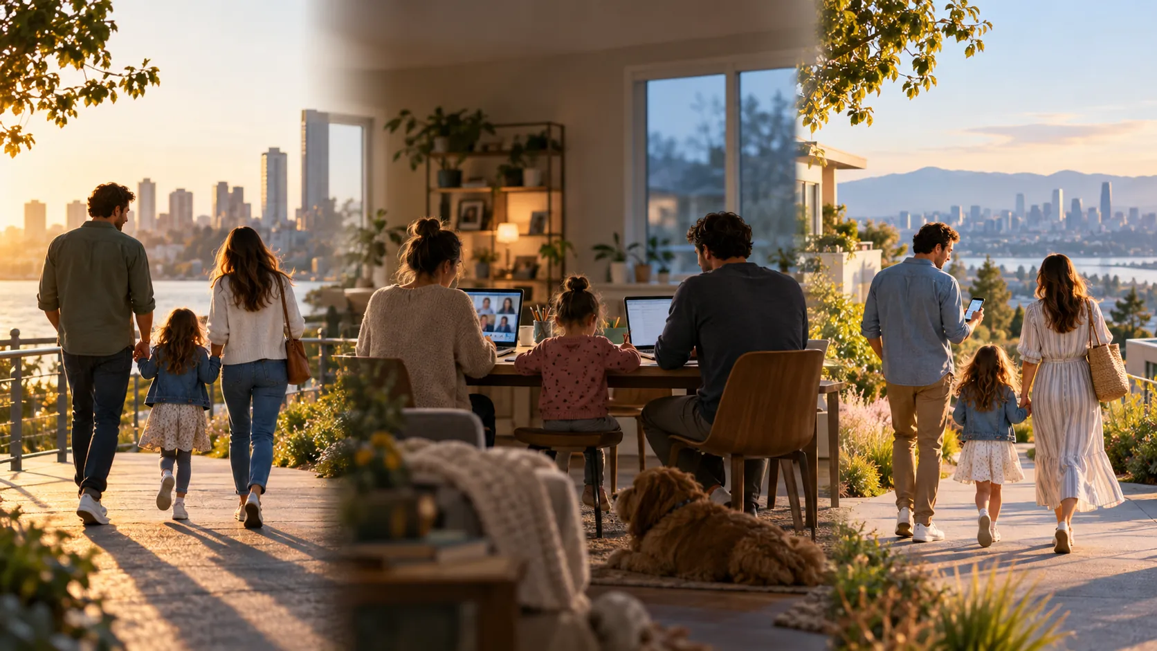Family life transitioning from pre-pandemic routines through remote disruption to a more digital post-pandemic normal