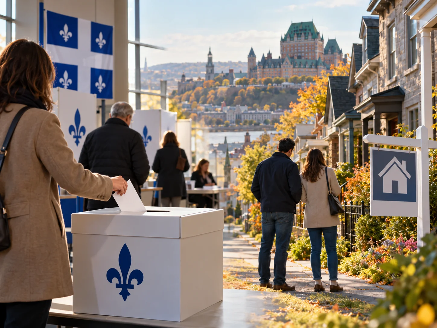 Quebec voters and people looking at homes for sale