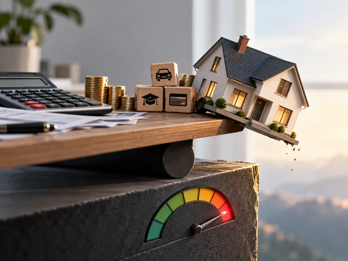 Bills and debts compressed under financial pressure